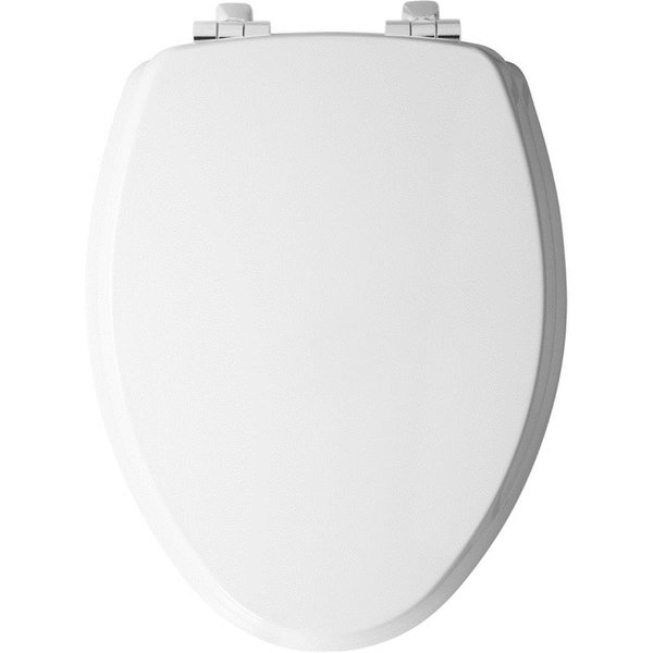 Chesterfield Leather Slow Close Elongated White Molded Wood Toilet Seat CH2514354